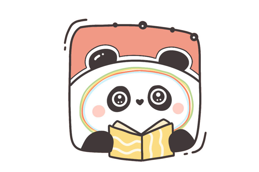 可爱冰墩墩的九宫格自拍照