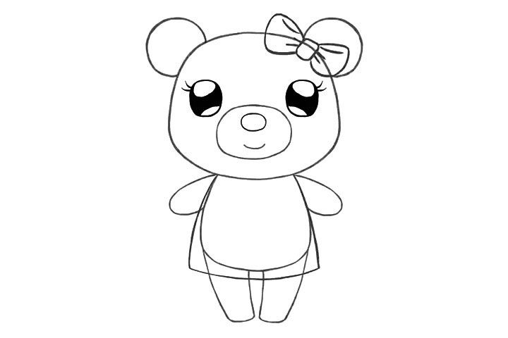 小熊MM简笔画教程