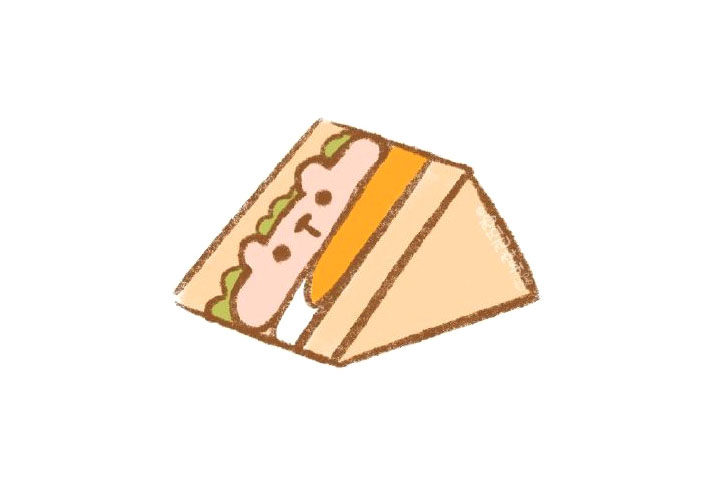 食物简笔画大全 兔兔三明治怎么画