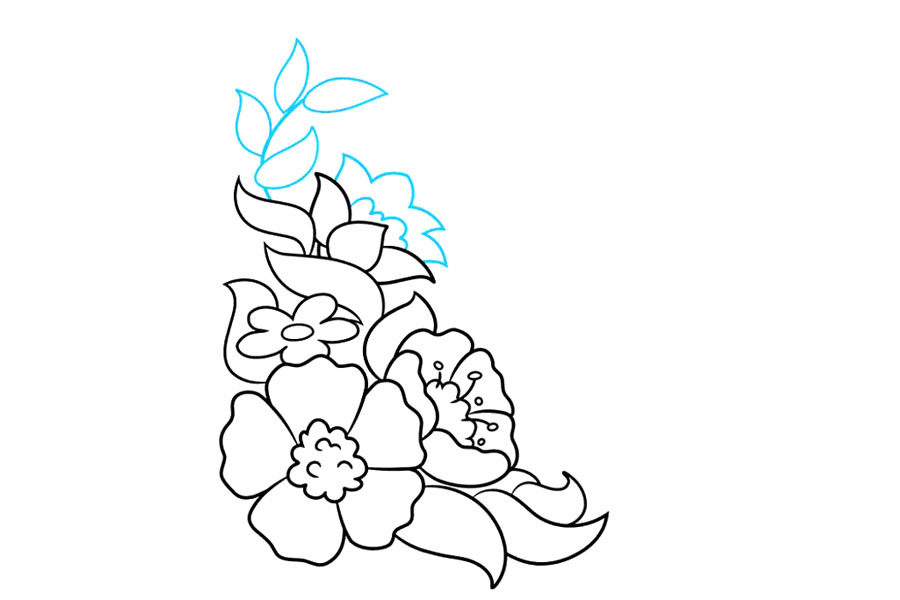 花丛简笔画画法步骤