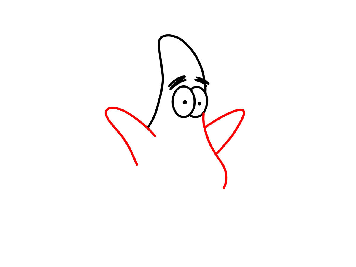 派大星简笔画画法步骤