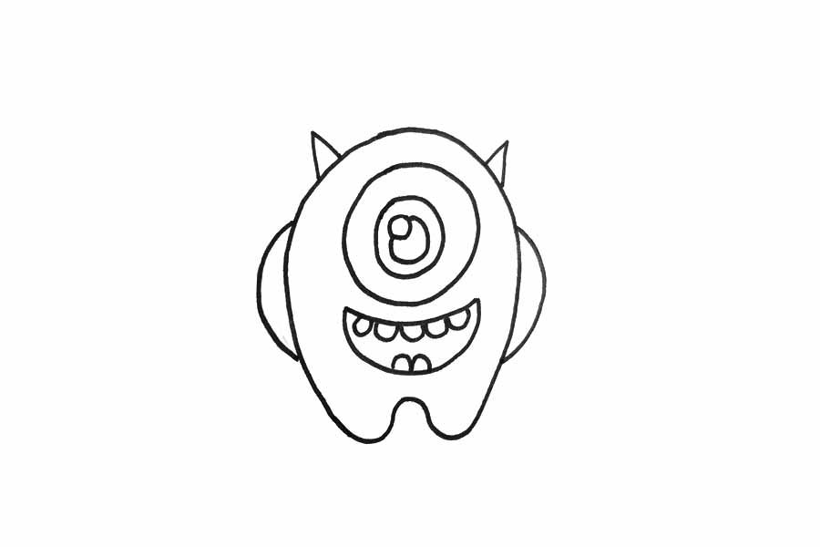 简单可爱小怪兽简笔画画法