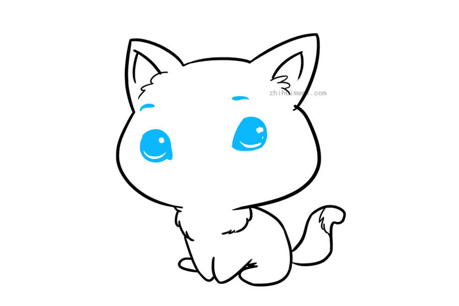 可爱的小猫简笔画画法步骤