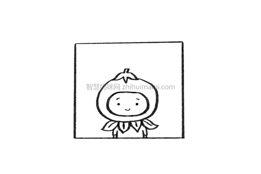 橘子宝宝简笔画画法步骤