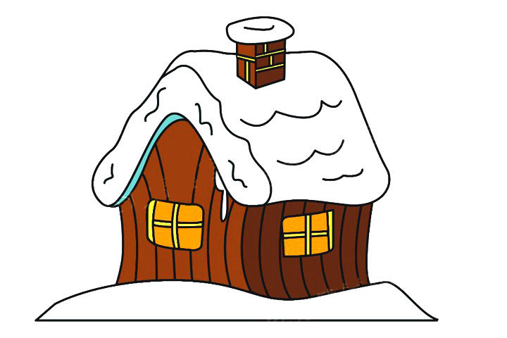 漂亮的雪屋简笔画画法步骤