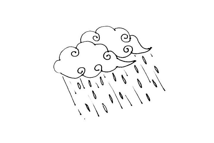 雨云简笔画画法步骤
