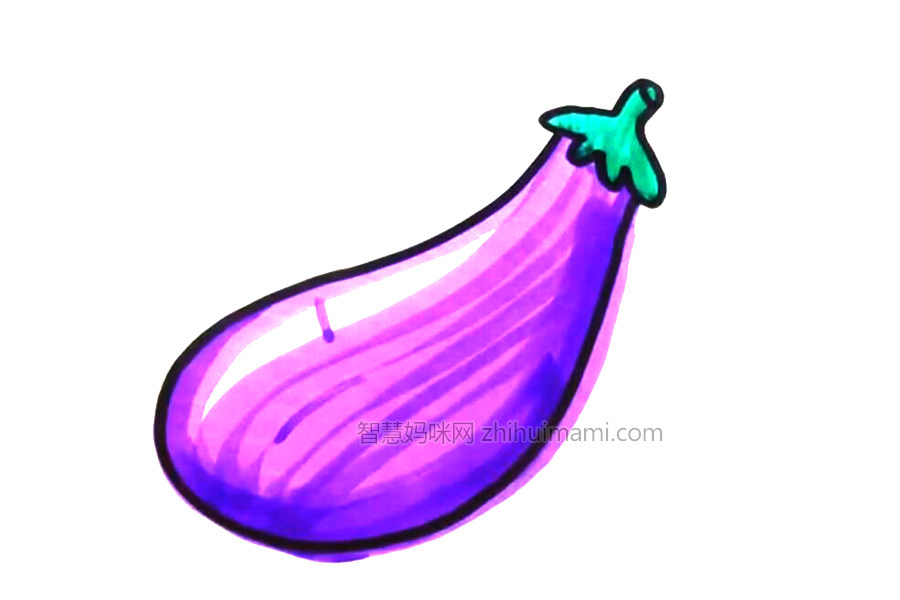 可爱的茄子简笔画步骤