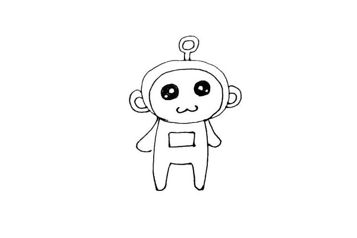 天线宝宝小波简笔画画法