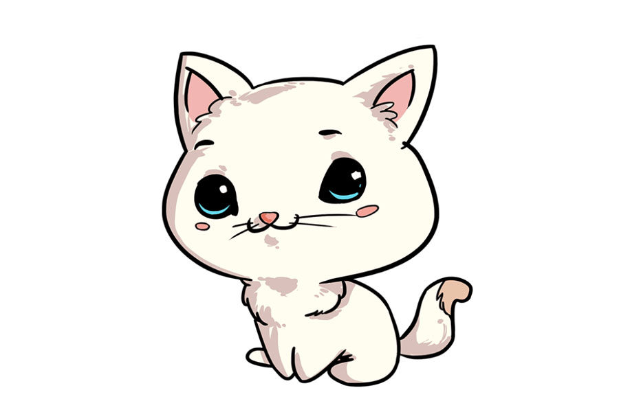 可爱的小猫简笔画画法步骤
