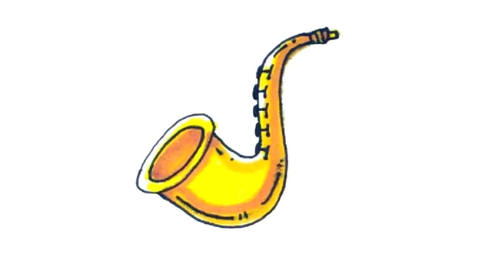 萨克斯简笔画画法教程