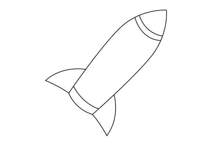 火箭简笔画画法教程