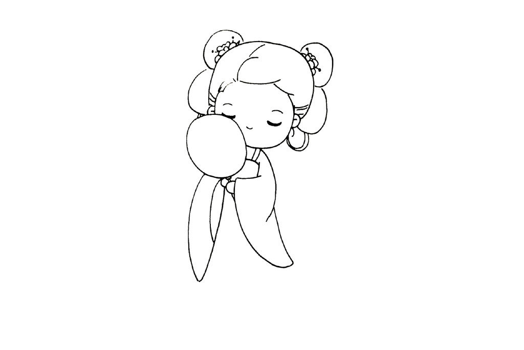 汉服小女孩简笔画画法步骤