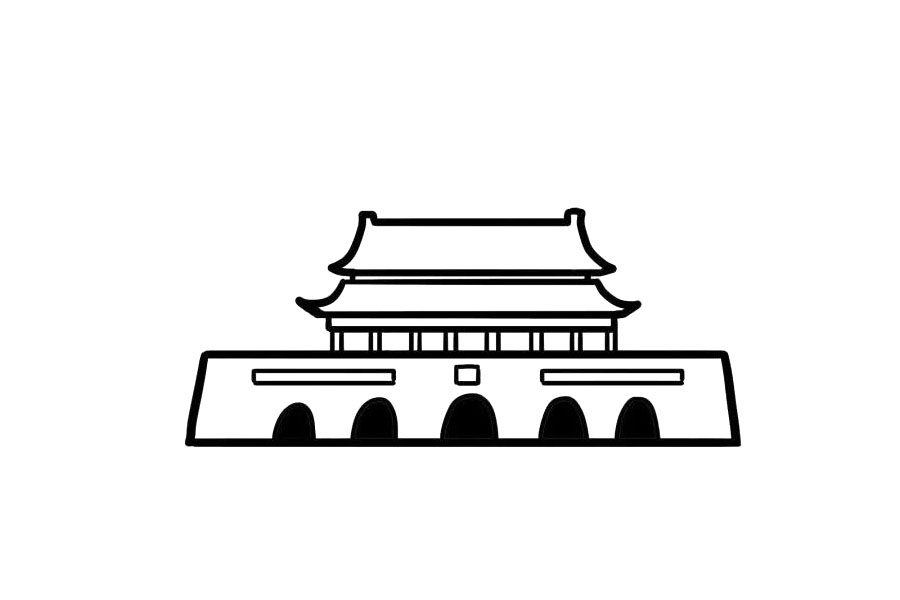 我爱我的祖国天安门简笔画教程