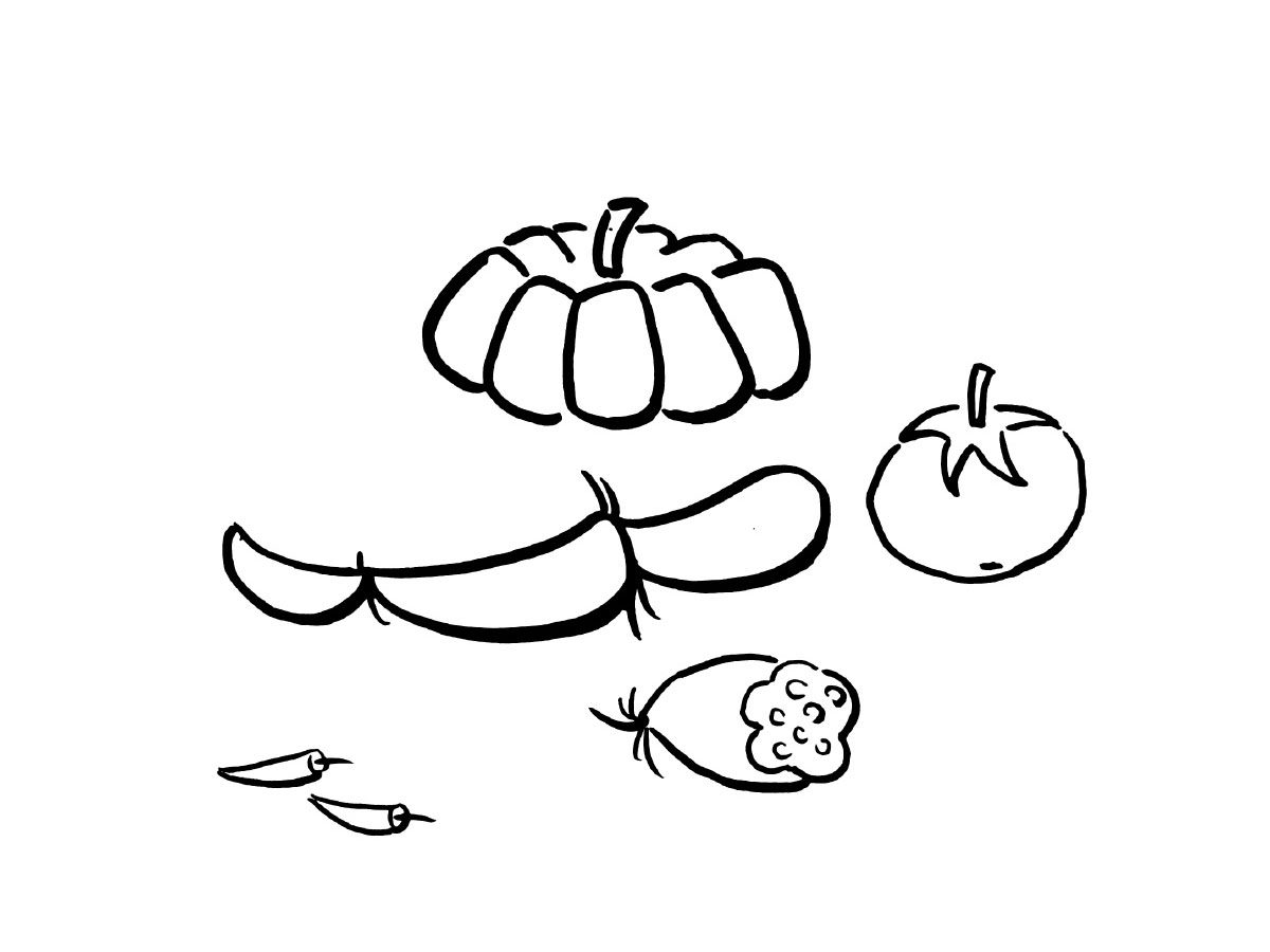一组蔬菜简笔画图片