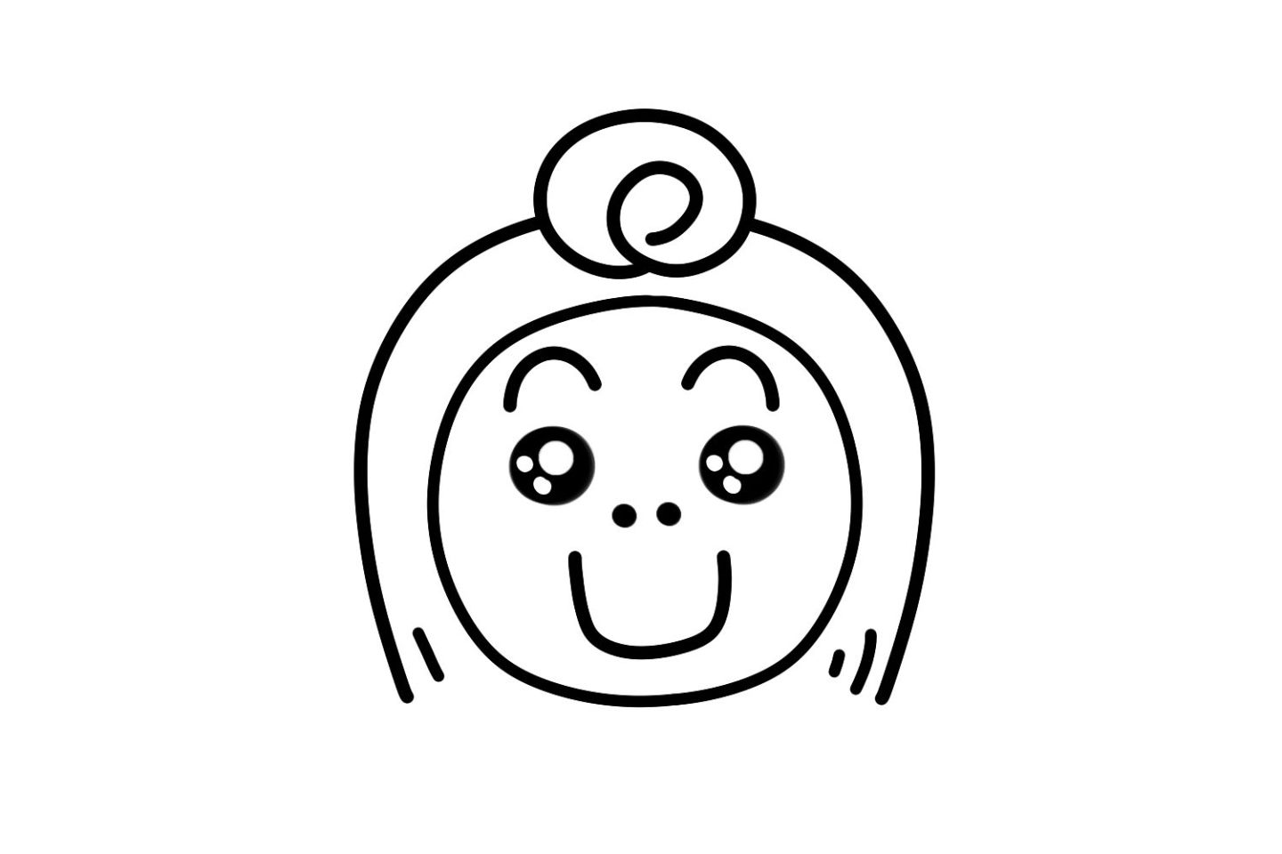 超萌90后女生头像简笔画
