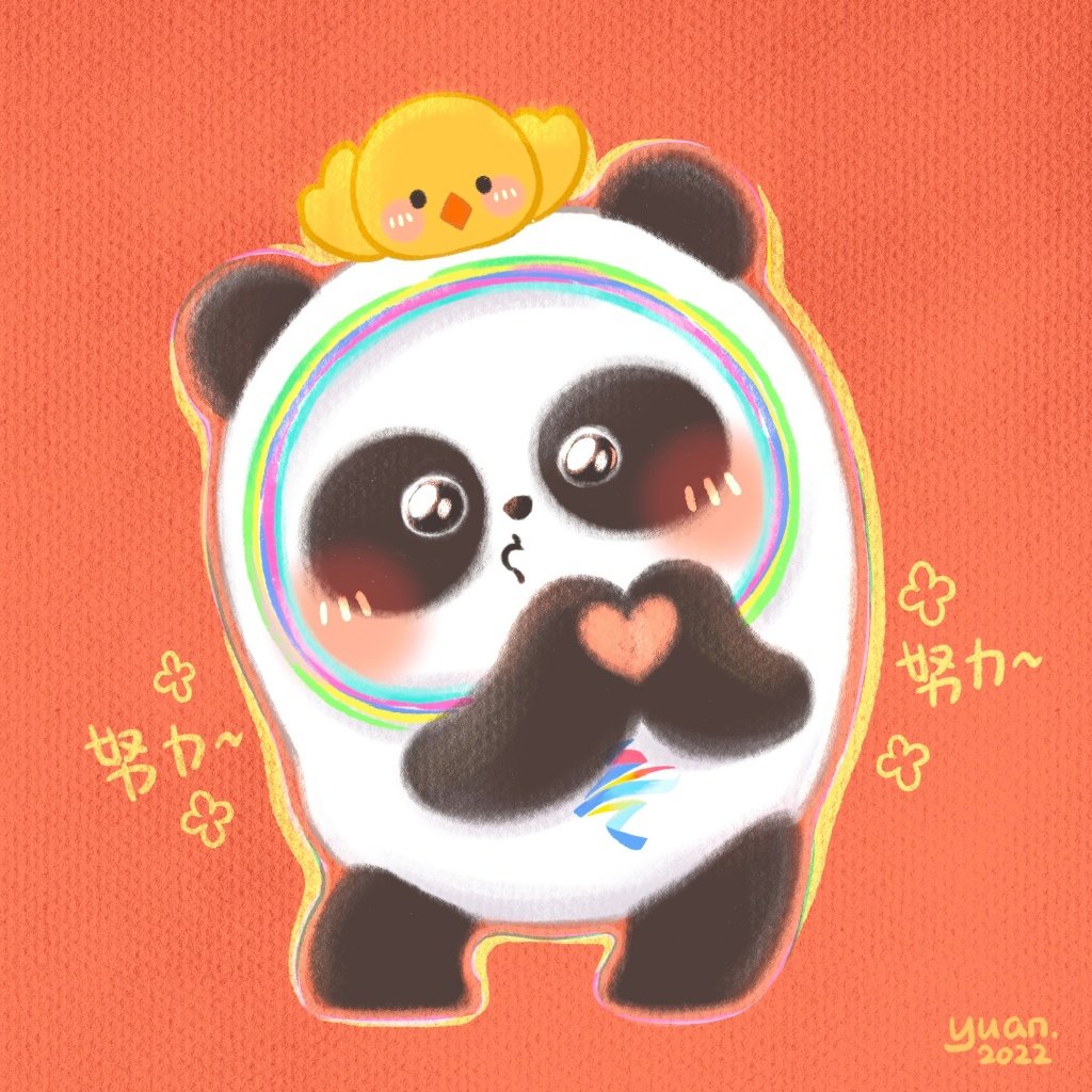 可爱冰墩墩头像简笔画