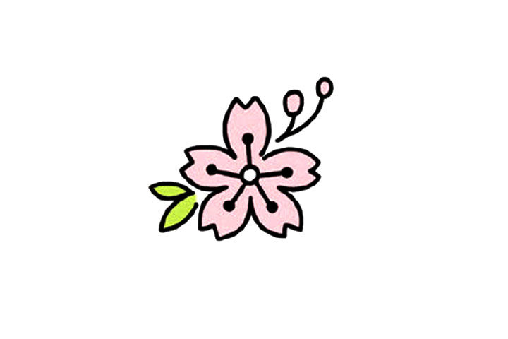可爱小花樱花简笔画教程