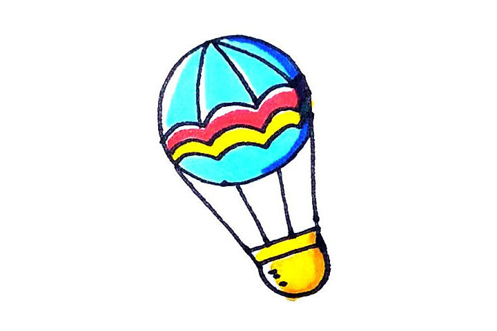 热气球简笔画画法步骤