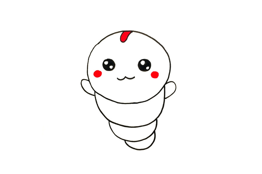 可爱蚕宝宝怎么画
