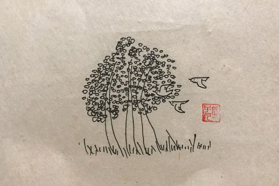 树林风景简笔画图片