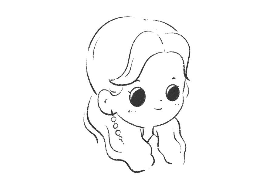 一组可爱的小女孩简笔画头像