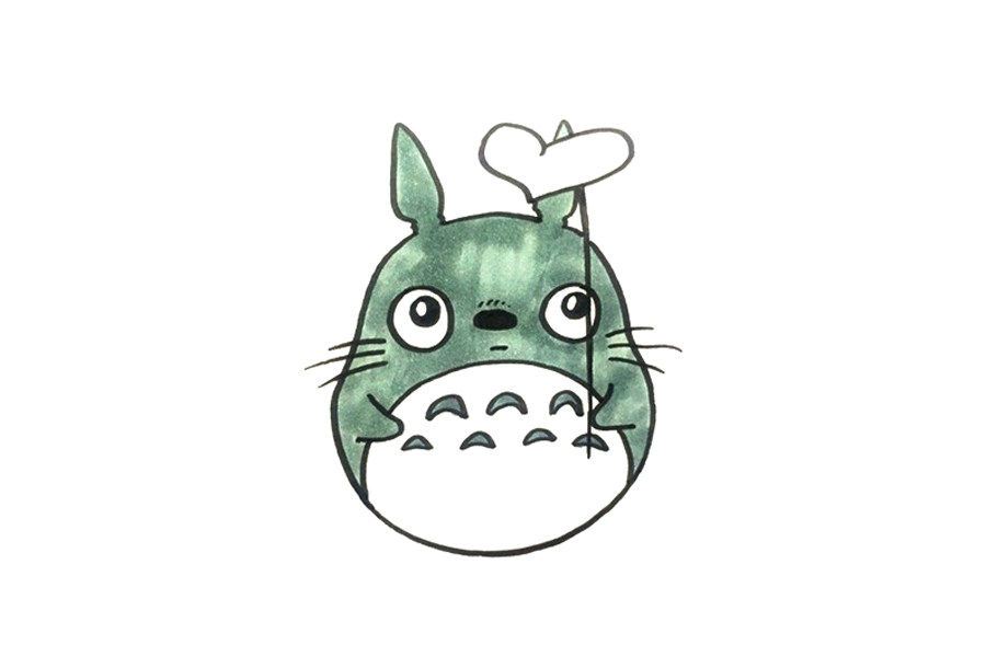 可爱的龙猫简笔画画法教程