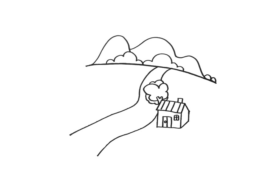 家乡美景简笔画
