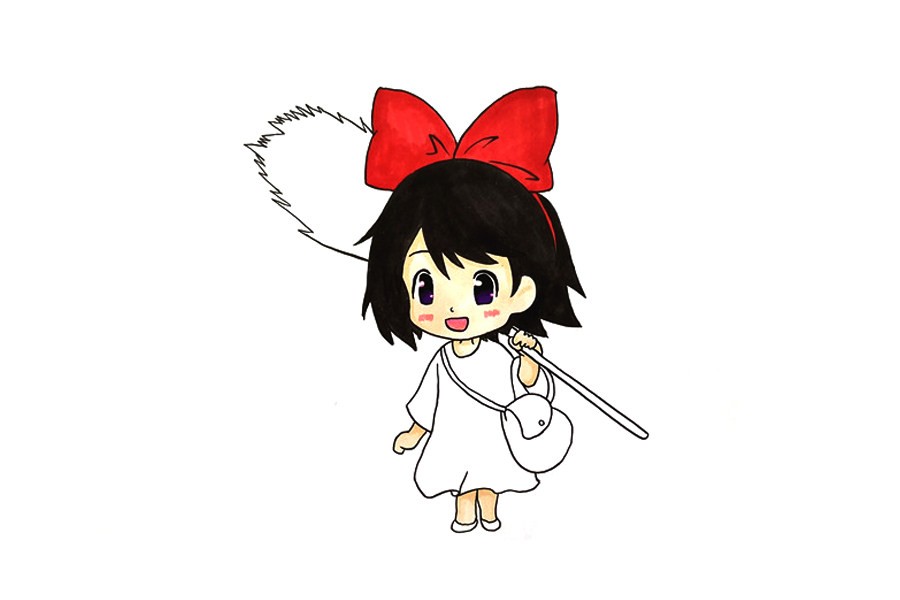 魔女宅急便简笔画教程