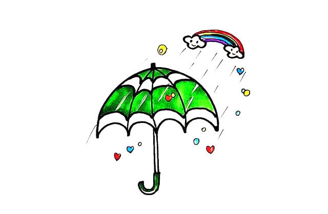 雨伞简笔画画法步骤