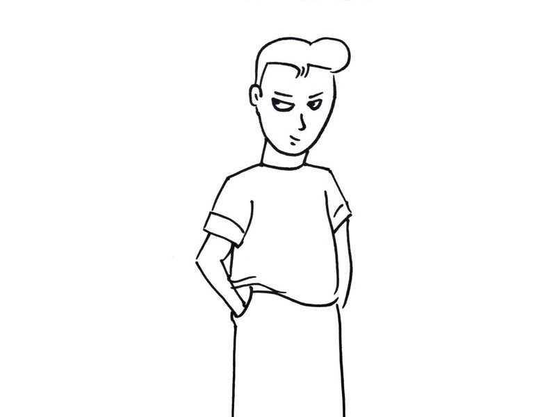 帅气的小男生简笔画