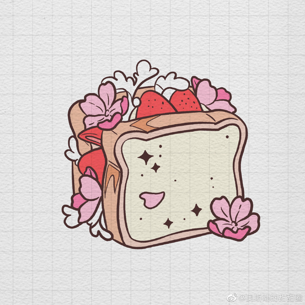 樱花三明治简笔画画法步骤