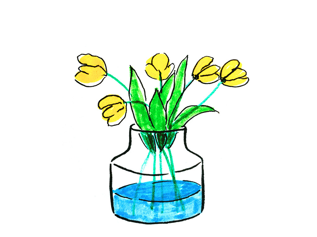 一些美丽的花束简笔画图片