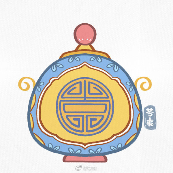 一组漂亮的鼻烟壶简笔画图片
