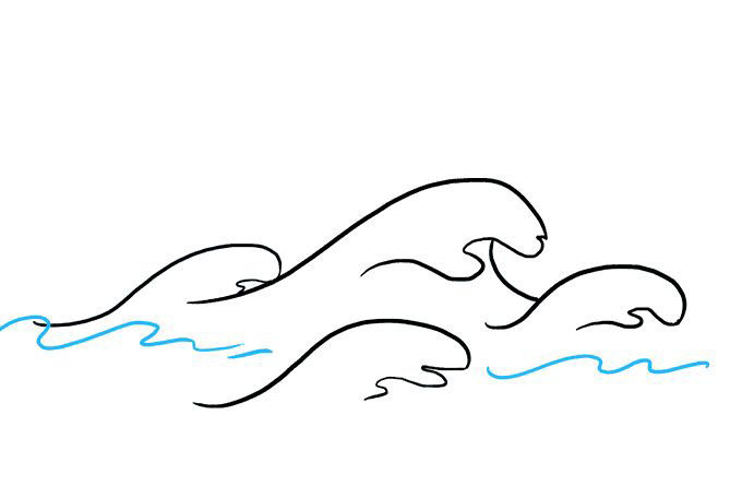 海浪怎么画