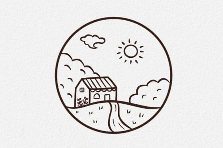 简单的微风景简笔画图片