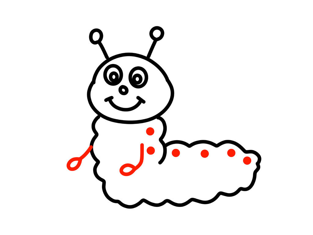 简笔画毛毛虫画法步骤