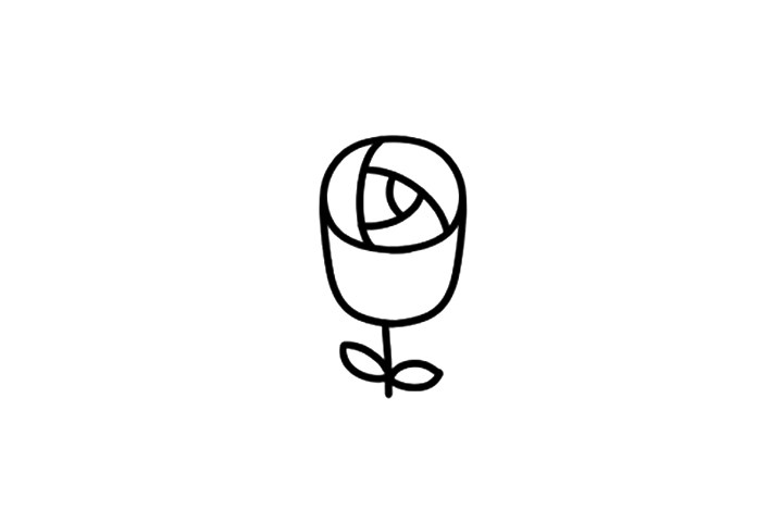 简单的玫瑰花简笔画教程