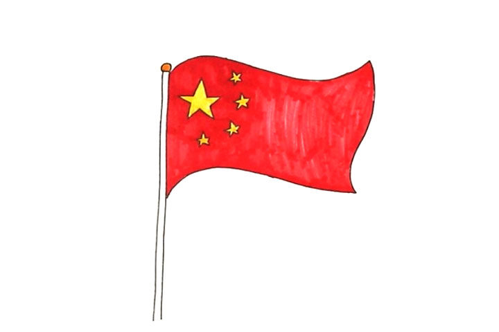五星红旗怎么画