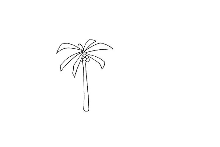 椰岛简笔画画法步骤