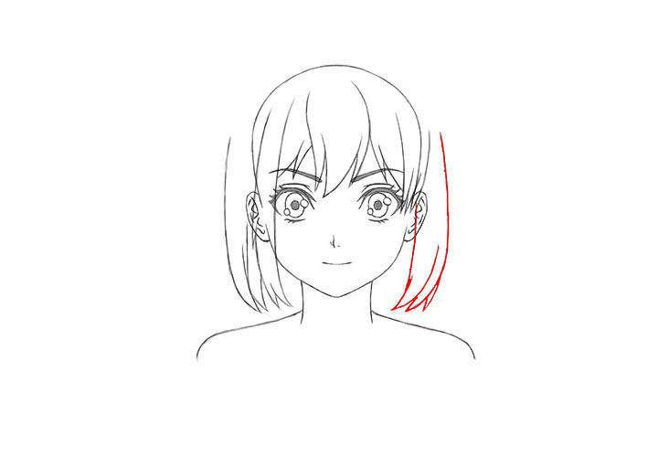 短发女孩漫画正面图怎么画