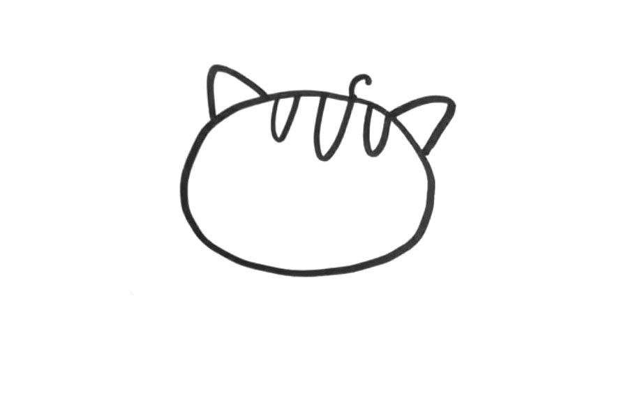简单画法的小猫简笔画
