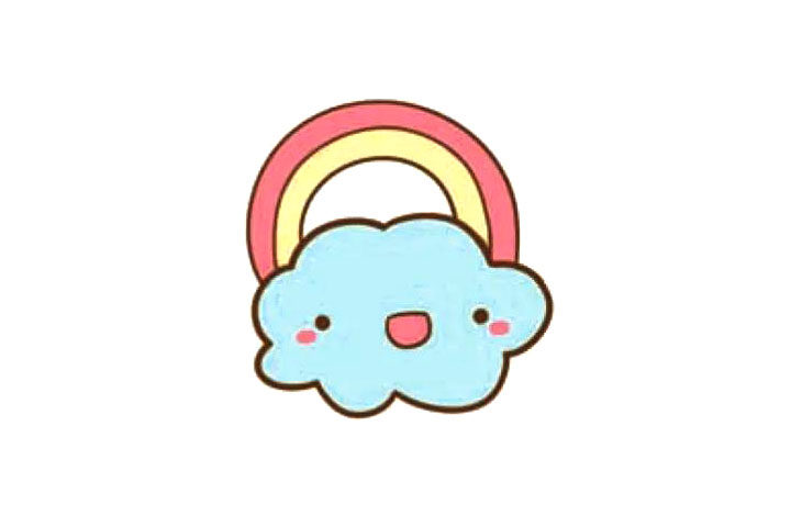 一组漂亮的彩虹简笔画图片