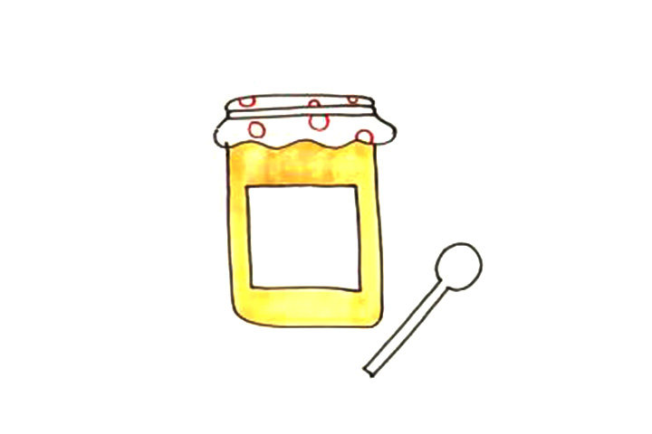 甜甜的果酱简笔画画法步骤