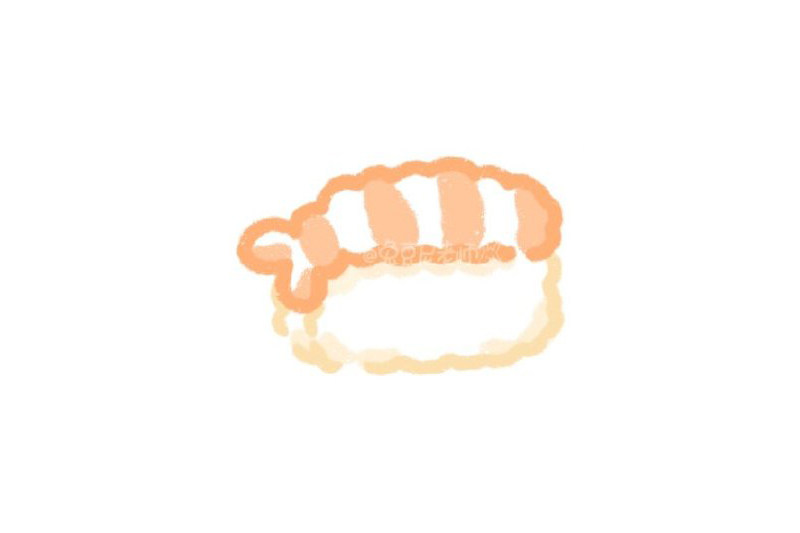 甜虾寿司怎么画