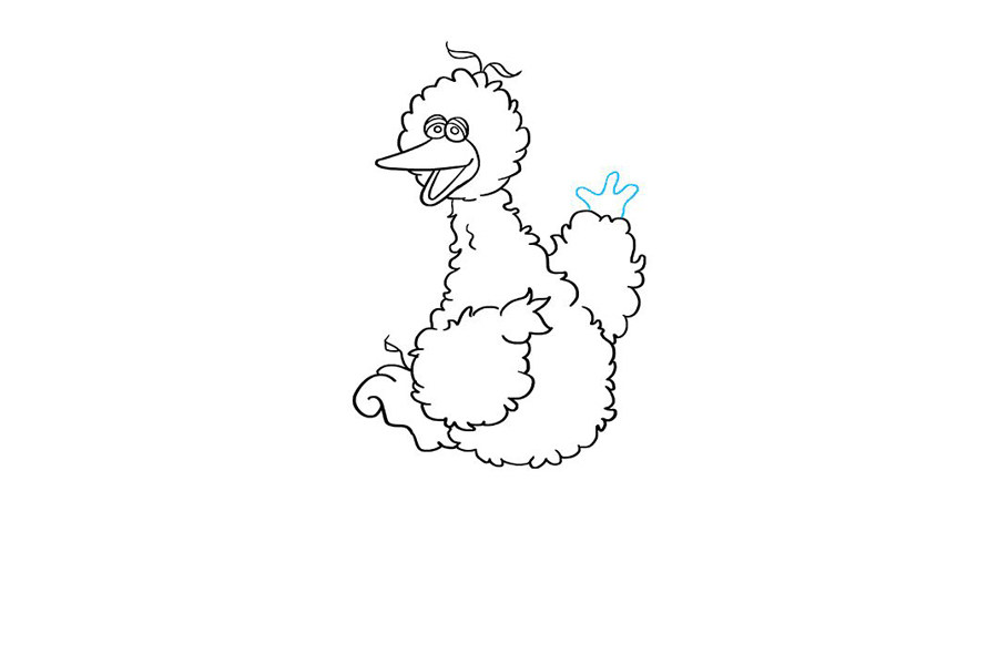 芝麻街大鸟简笔画步骤