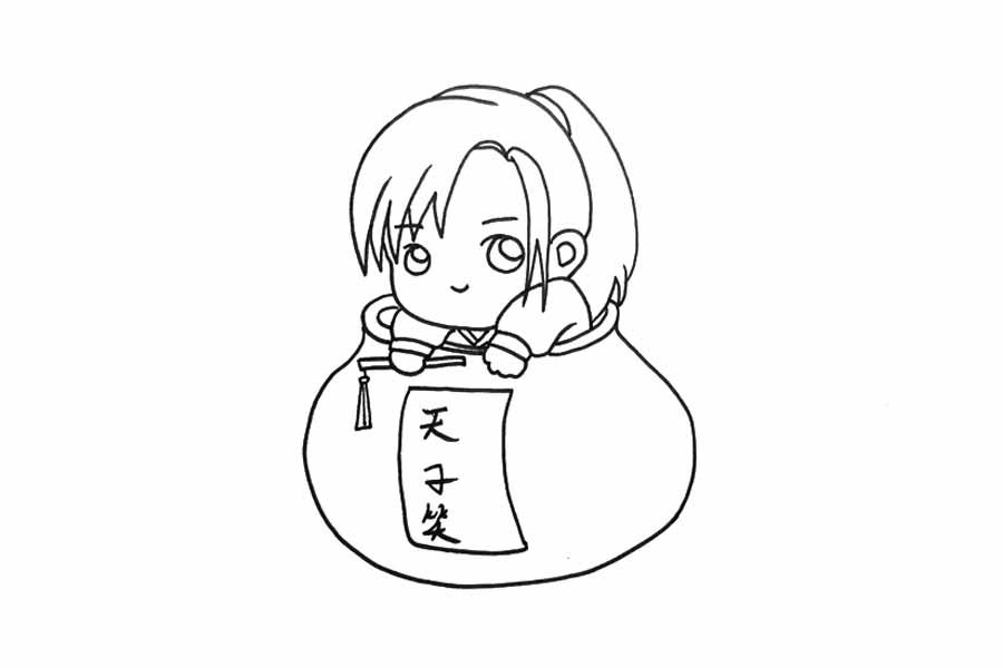 可爱魏无羡简笔画画法步骤
