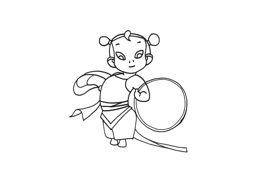 一步一步学画哪吒简笔画