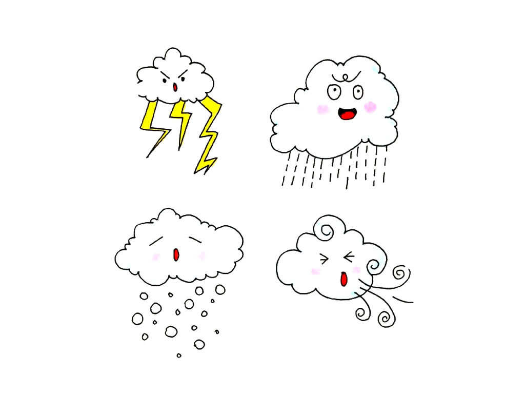 超萌天气预报简笔画