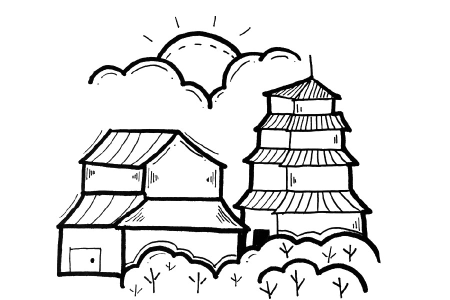 小房屋简笔画图片