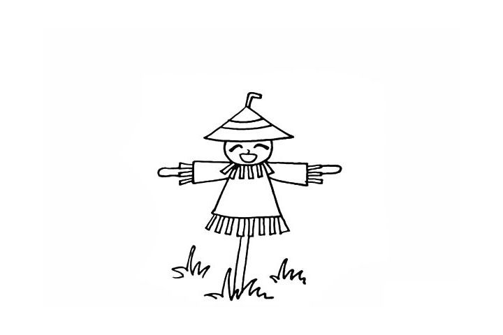 稻草人简笔画画法步骤